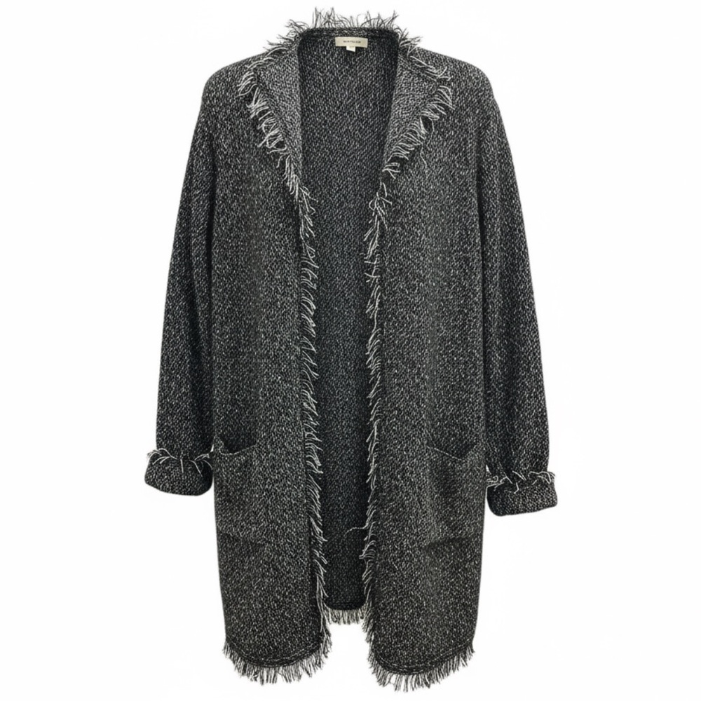Max Studio Black and White Textured Jacket M fits Large